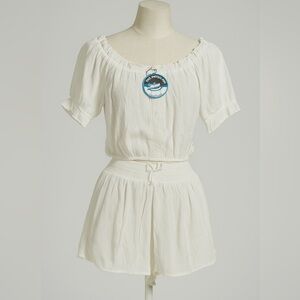 White Top and Matching Short Set